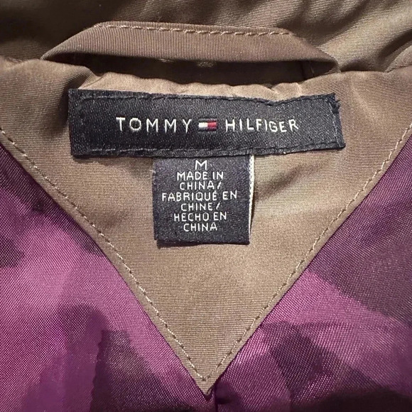 Vintage Tommy Hilfiger | Brown Grey Y2K Water Resistant Rain Coat Size M Medium - Picture 4 of 5